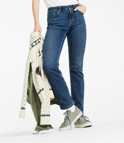 Women's BeanFlex® Jeans, Mid-Rise Straight-Leg - L.L.Bean Essential