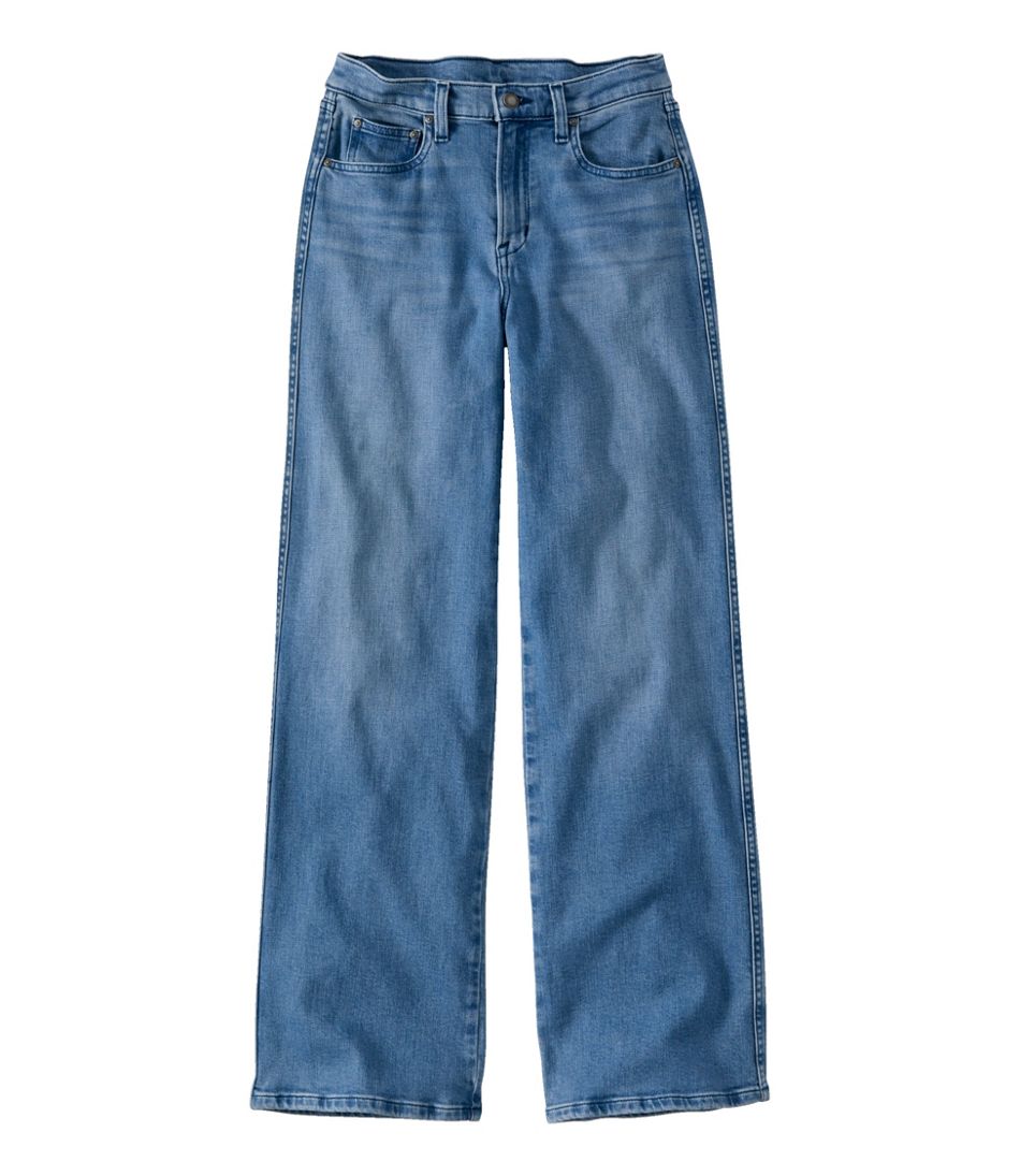 Women's L.L.Bean Everyday Stretch Jeans, High-Rise Relaxed Wide-Leg - L.L.Bean Premium