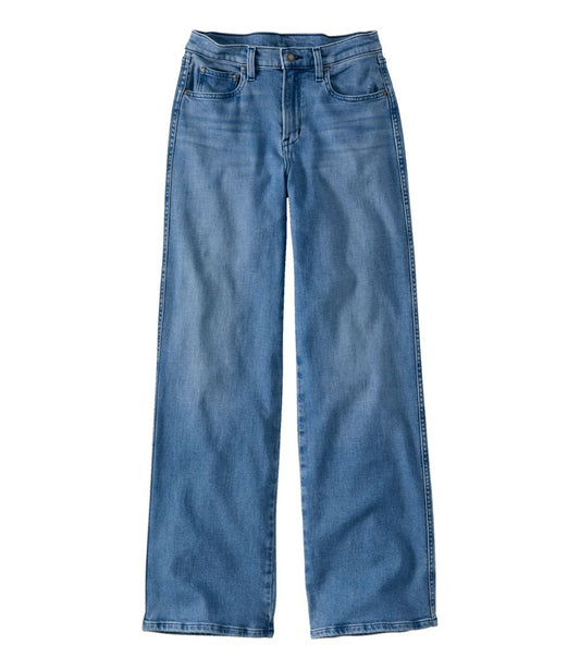 Women's L.L.Bean Everyday Stretch Jeans, High-Rise Relaxed Wide-Leg - L.L.Bean Premium
