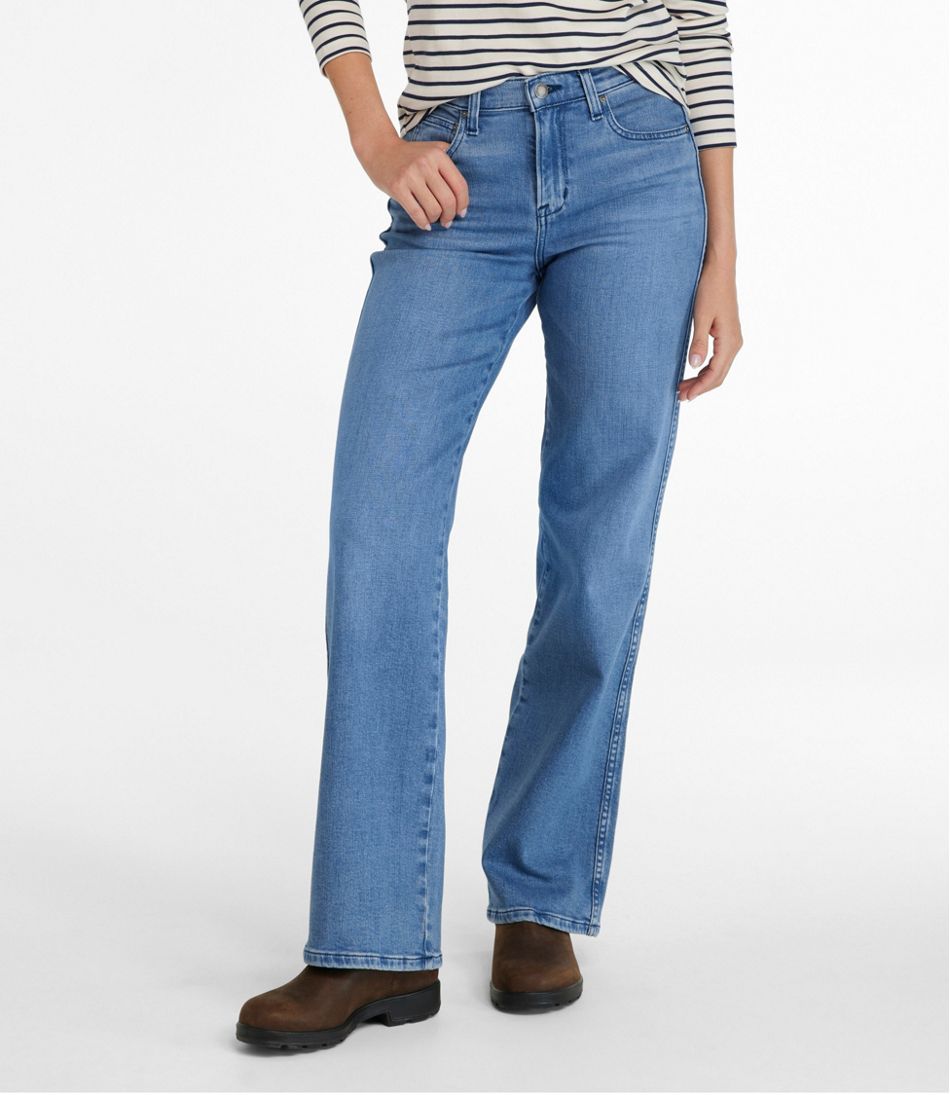 Women's L.L.Bean Everyday Stretch Jeans, High-Rise Relaxed Wide-Leg - L.L.Bean Premium