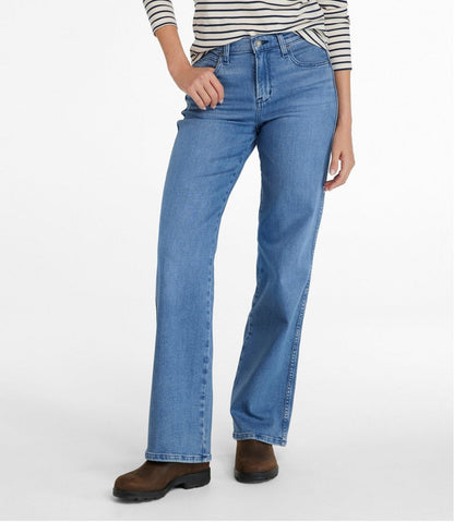 Women's L.L.Bean Everyday Stretch Jeans, High-Rise Relaxed Wide-Leg - L.L.Bean Premium