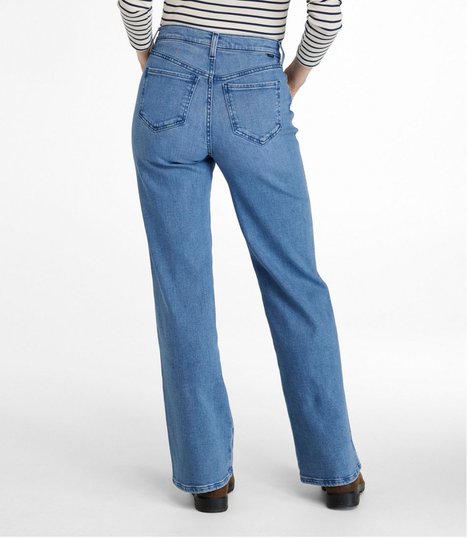 Women's L.L.Bean Everyday Stretch Jeans, High-Rise Relaxed Wide-Leg - L.L.Bean Premium