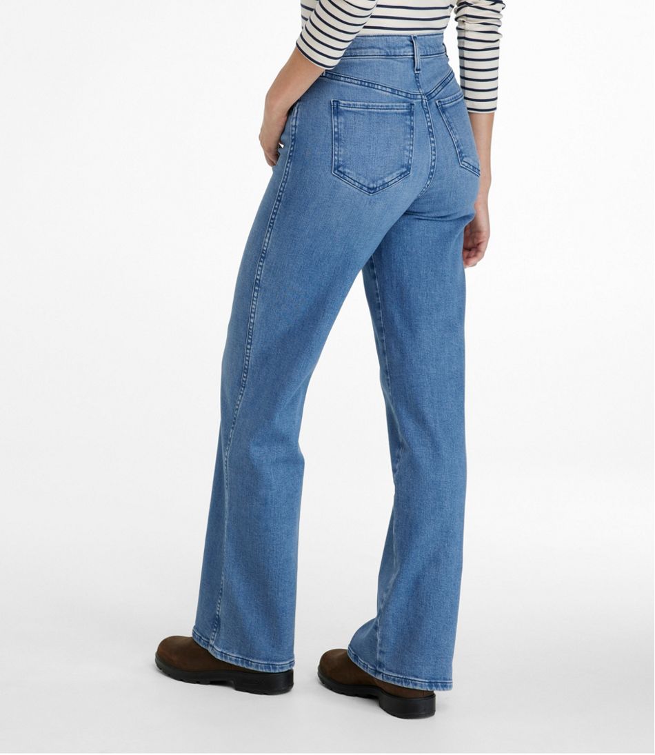 Women's L.L.Bean Everyday Stretch Jeans, High-Rise Relaxed Wide-Leg - L.L.Bean Premium