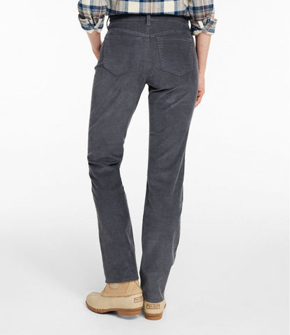 Women's BeanFlex Five-Pocket Corduroy Pants, Mid-Rise Straight-Leg - L.L.Bean Exclusive