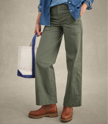 Women's 207 Vintage Cotton Canvas Pants, High-Rise Wide-Leg - L.L.Bean Essential