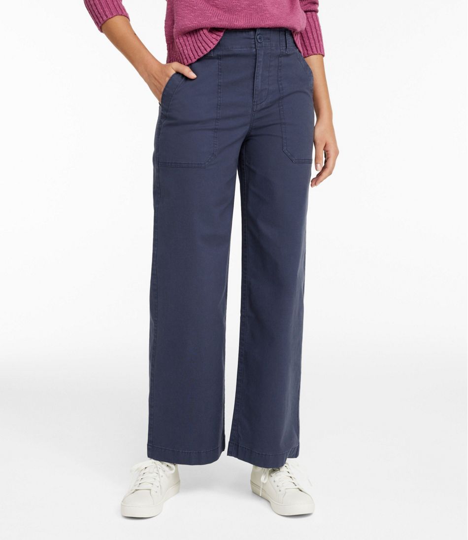 Women's 207 Vintage Cotton Canvas Pants, High-Rise Wide-Leg - L.L.Bean Essential