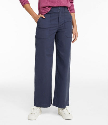 Women's 207 Vintage Cotton Canvas Pants, High-Rise Wide-Leg - L.L.Bean Essential