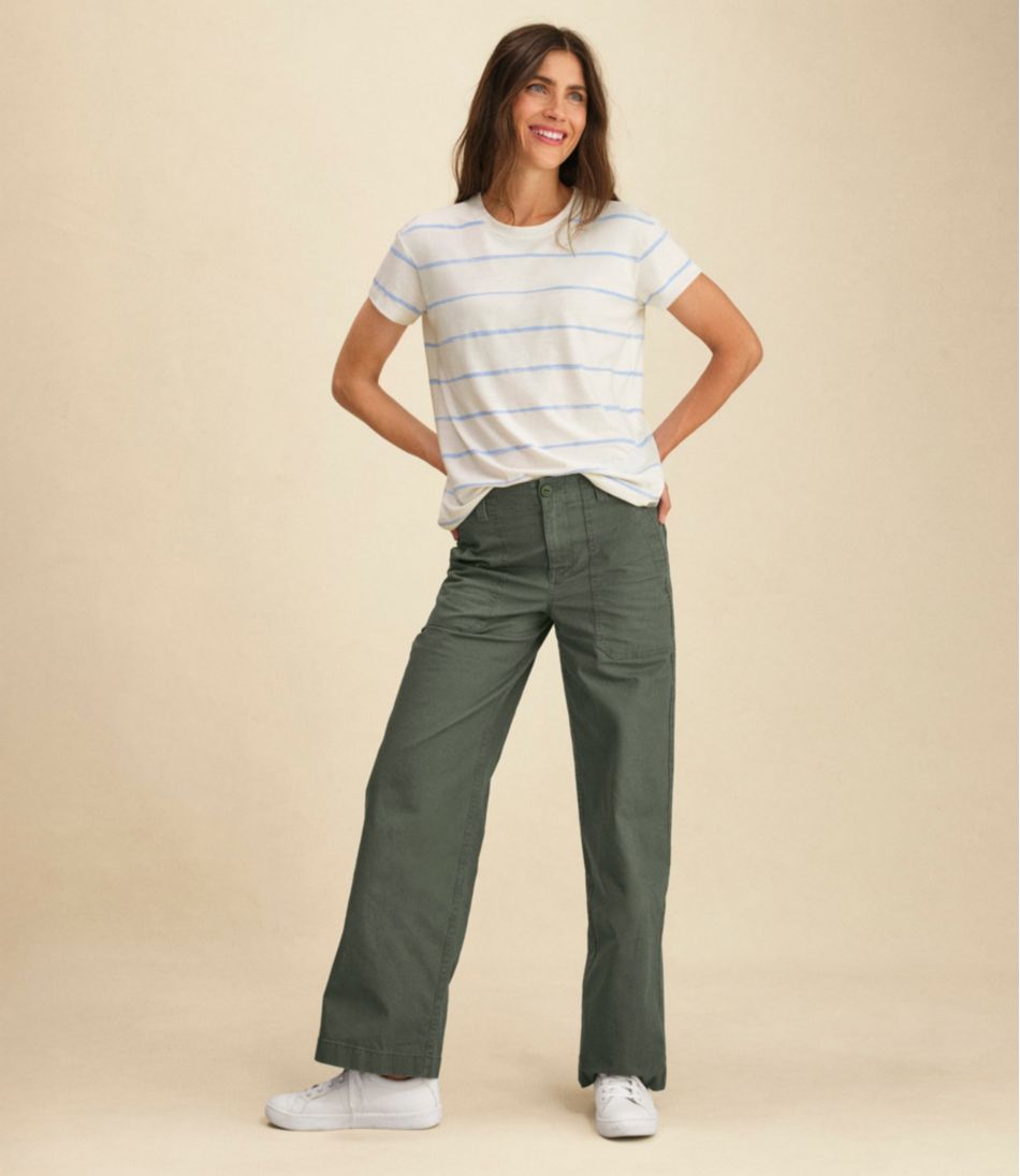 Women's 207 Vintage Cotton Canvas Pants, High-Rise Wide-Leg - L.L.Bean Essential