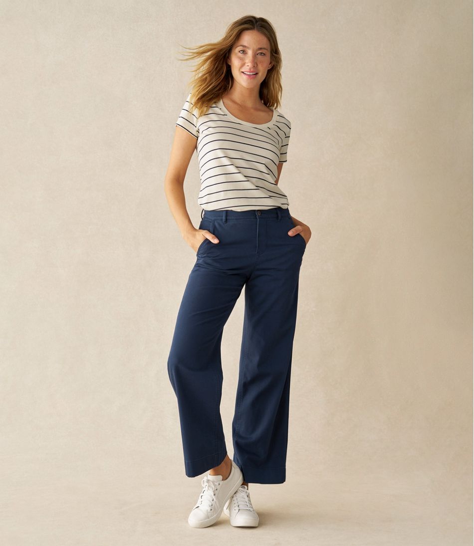 Women's Comfort Stretch Pants, Mid-Rise Wide-Leg Chino - L.L.Bean Trusted