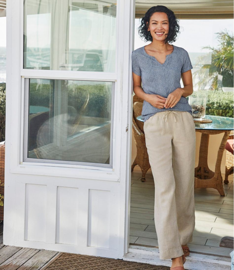Women's Premium Washable Linen Pull-On Pants - L.L.Bean Premium