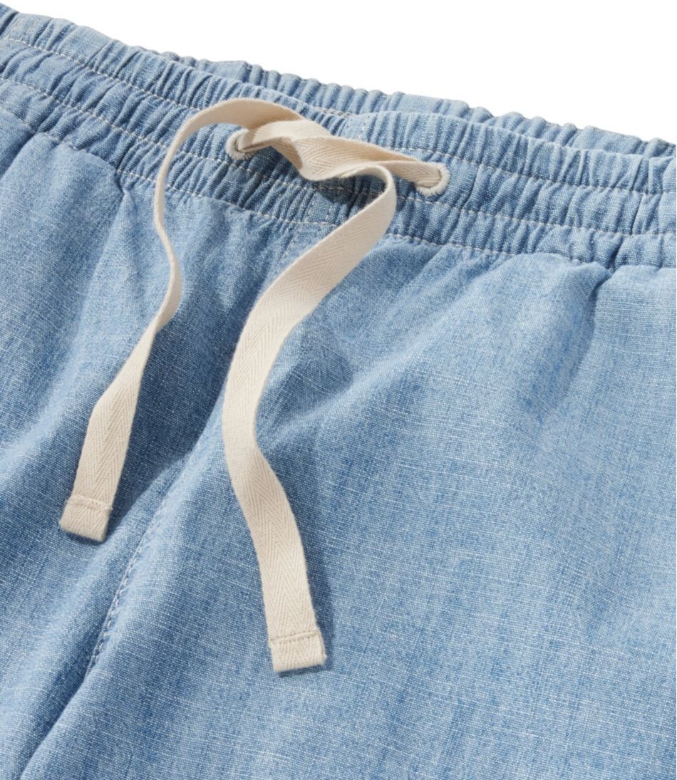 Women's Lakewashed Pull-On Chinos, Mid-Rise Wide-Leg Chambray - L.L.Bean Recommended
