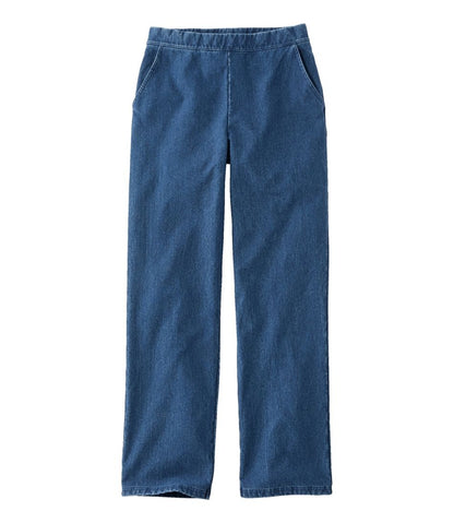 Women's Perfect Fit Pants, Denim Straight-Leg Fleece-Backed - L.L.Bean Classic