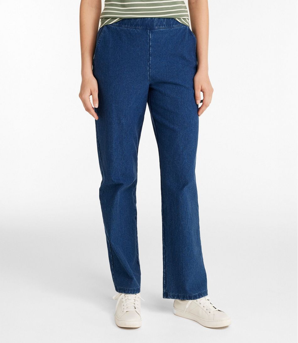Women's Perfect Fit Pants, Denim Straight-Leg Fleece-Backed - L.L.Bean Classic