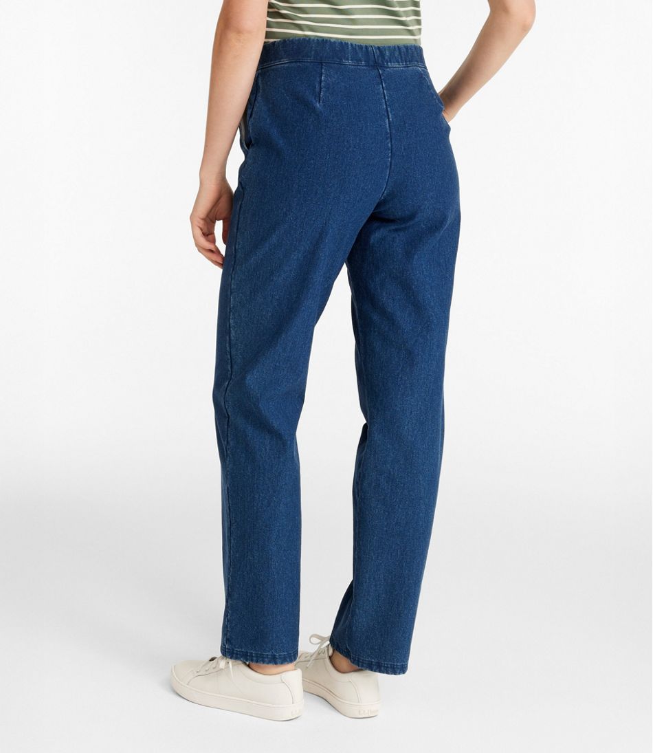 Women's Perfect Fit Pants, Denim Straight-Leg Fleece-Backed - L.L.Bean Classic