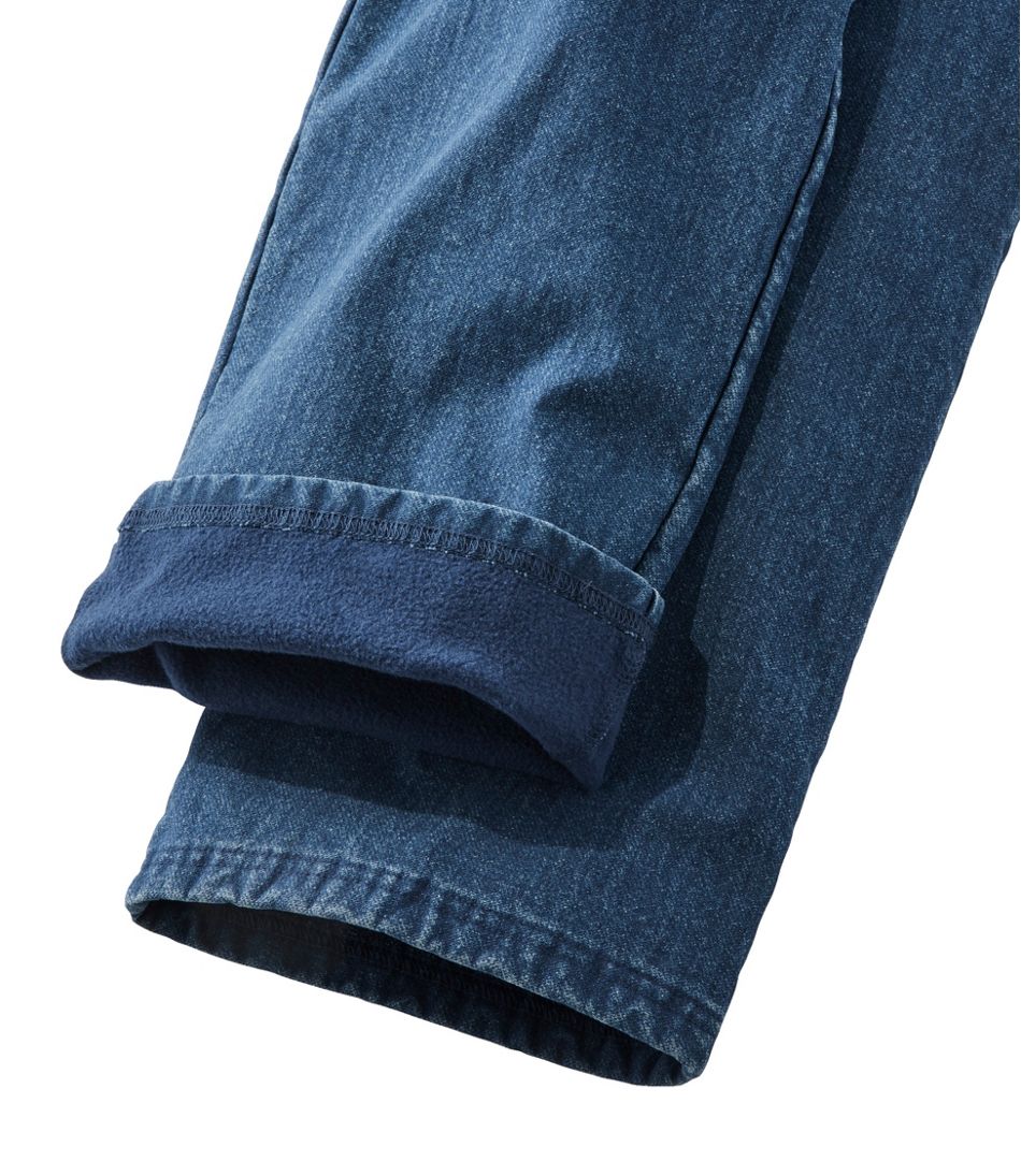 Women's Perfect Fit Pants, Denim Straight-Leg Fleece-Backed - L.L.Bean Classic