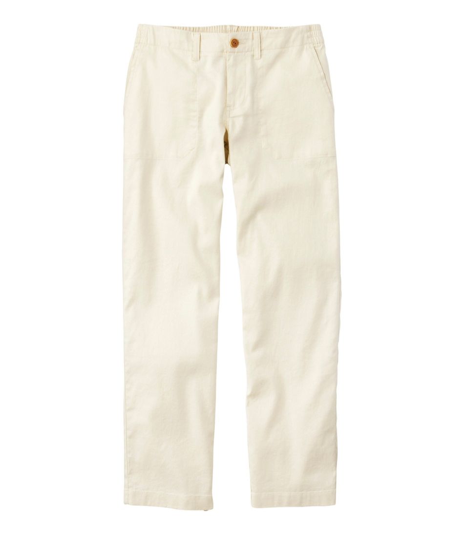 Women's Comfort Stretch Cotton/Linen Pants, High-Rise Ankle - L.L.Bean Value