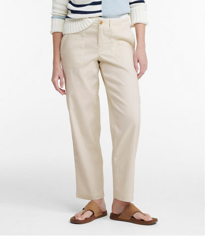Women's Comfort Stretch Cotton/Linen Pants, High-Rise Ankle - L.L.Bean Value