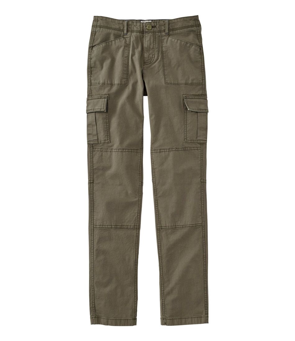 Women's Stretch Canvas Cargo Pants, Mid-Rise Straight-Leg - L.L.Bean Premium