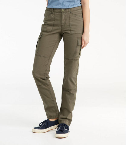 Women's Stretch Canvas Cargo Pants, Mid-Rise Straight-Leg - L.L.Bean Premium