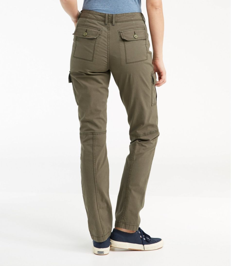 Women's Stretch Canvas Cargo Pants, Mid-Rise Straight-Leg - L.L.Bean Premium