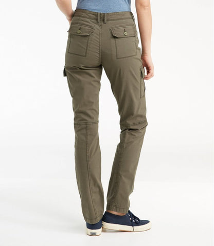 Women's Stretch Canvas Cargo Pants, Mid-Rise Straight-Leg - L.L.Bean Premium