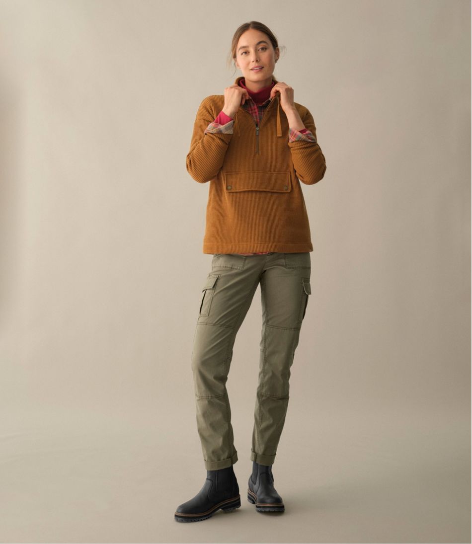 Women's Stretch Canvas Cargo Pants, Mid-Rise Straight-Leg - L.L.Bean Premium