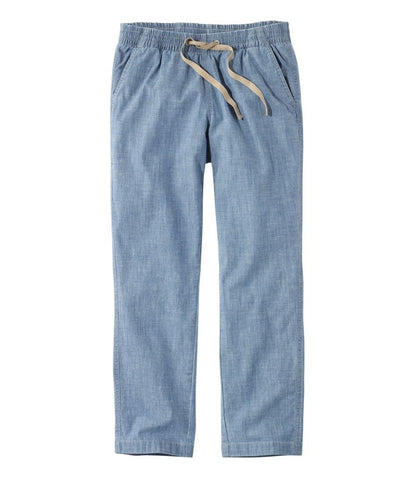 Women's Lakewashed Pull-On Chinos, Mid-Rise Chambray Ankle Pants - L.L.Bean Classic