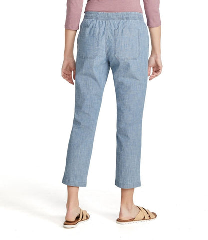 Women's Lakewashed Pull-On Chinos, Mid-Rise Chambray Ankle Pants - L.L.Bean Classic