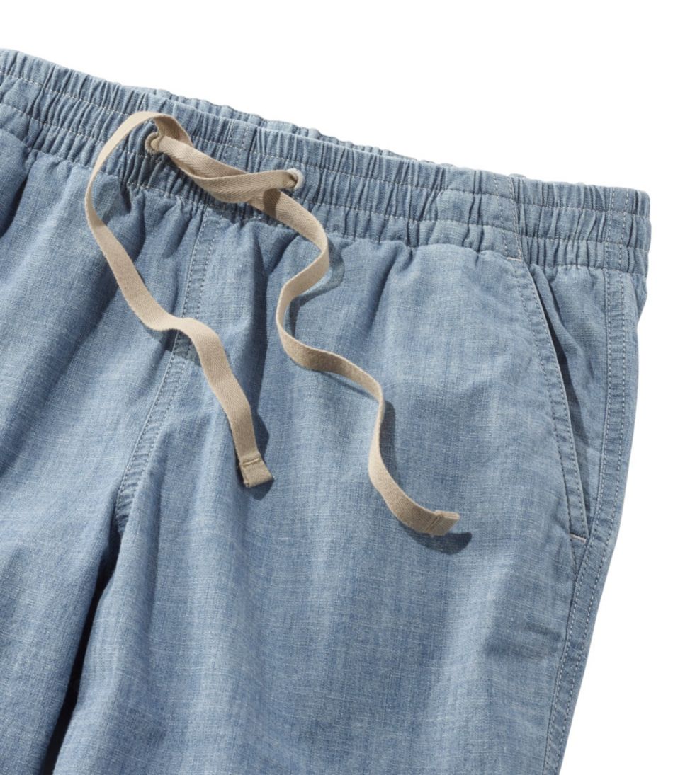 Women's Lakewashed Pull-On Chinos, Mid-Rise Chambray Ankle Pants - L.L.Bean Classic