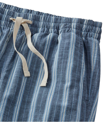 Women's Lakewashed Pull-On Chinos, Mid-Rise Wide-Leg Stripe Chambray - L.L.Bean Essential
