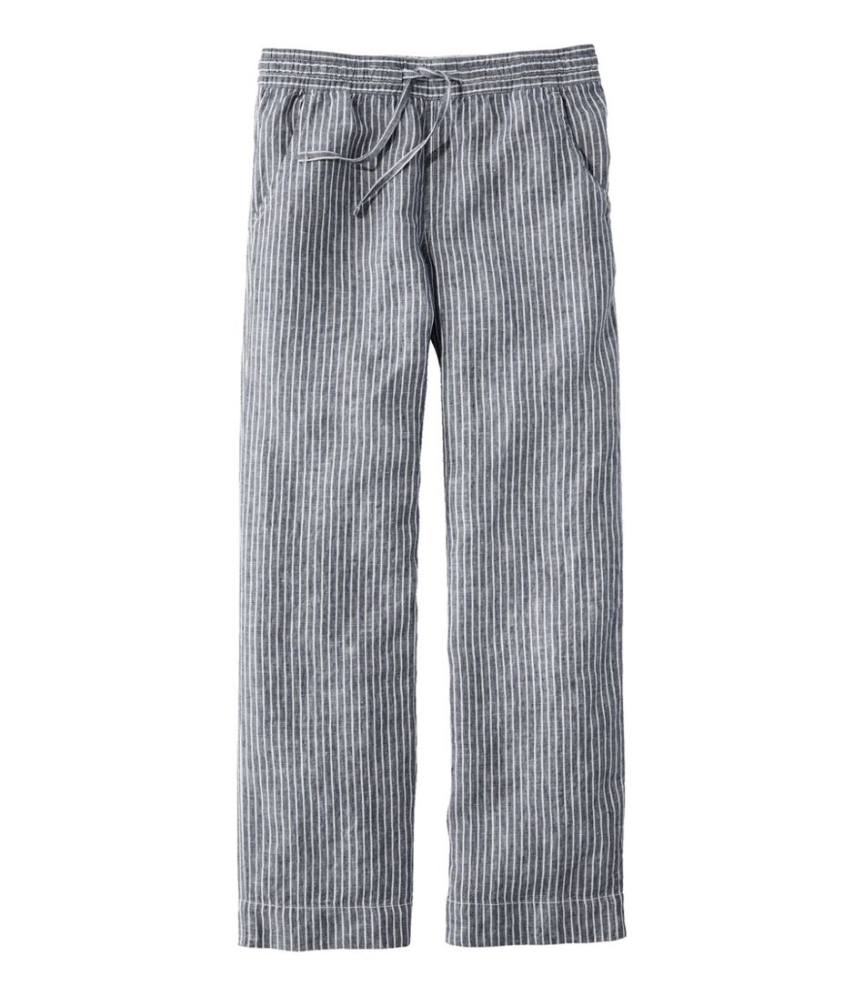 Women's Premium Washable Linen Pull-On Pants, Stripe - L.L.Bean Trusted
