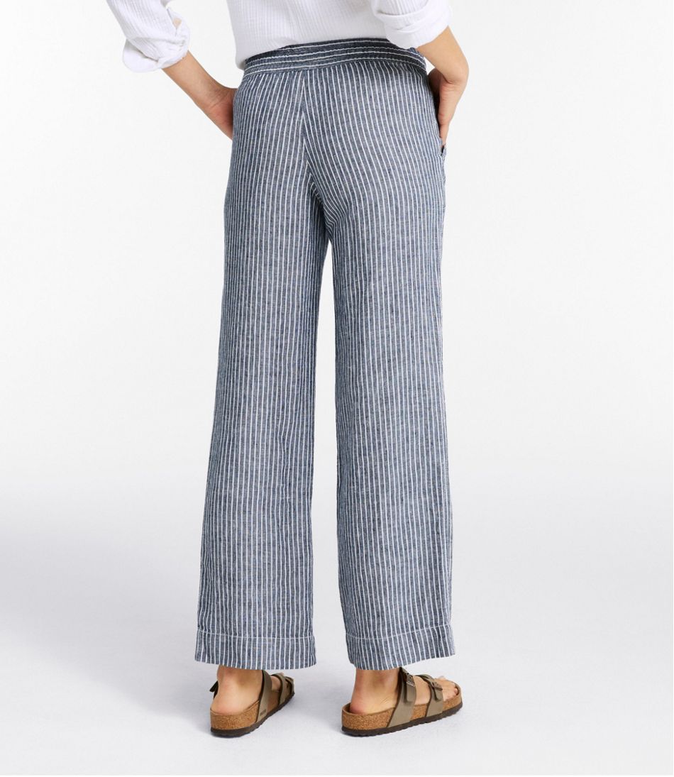 Women's Premium Washable Linen Pull-On Pants, Stripe - L.L.Bean Trusted