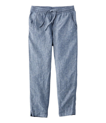 Women's Premium Linen Pull-On Ankle Pants, Mid-Rise Tapered-Leg - L.L.Bean Popular