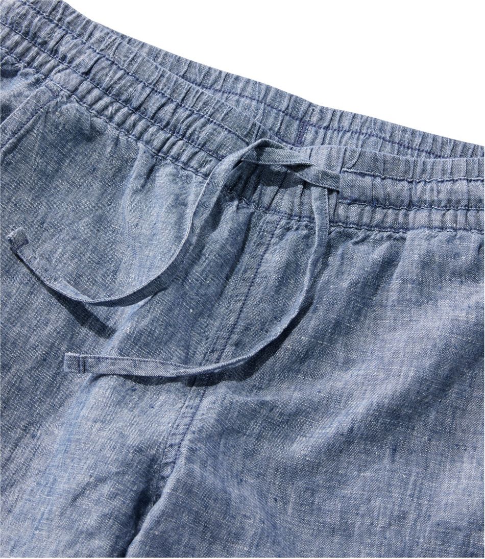 Women's Premium Linen Pull-On Ankle Pants, Mid-Rise Tapered-Leg - L.L.Bean Popular