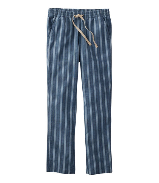Women's Lakewashed Pull-On Chinos, Mid-Rise Tapered-Leg Chambray Ankle Pants - L.L.Bean Classic