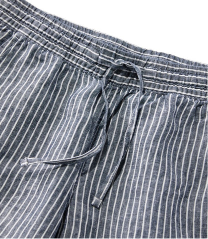 Women's Premium Linen Pull-On Ankle Pants, Mid-Rise Tapered-Leg Stripe - L.L.Bean Essential