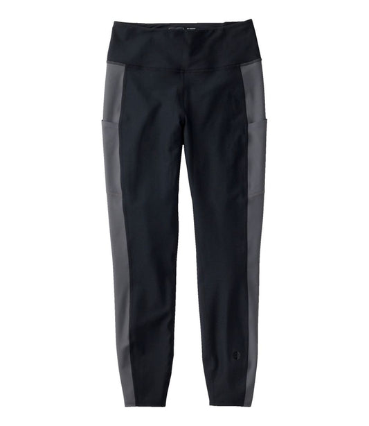 Women's L.L.Bean Everyday Performance 7/8 Leggings, High-Rise Pocket Colorblock - L.L.Bean Quality