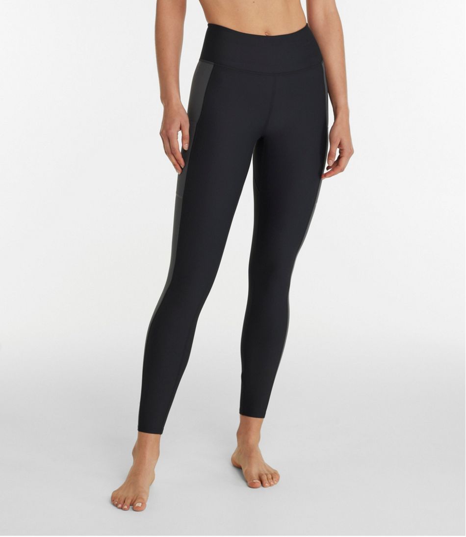 Women's L.L.Bean Everyday Performance 7/8 Leggings, High-Rise Pocket Colorblock - L.L.Bean Quality