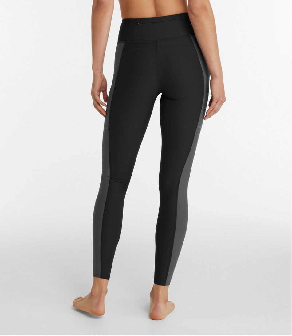 Women's L.L.Bean Everyday Performance 7/8 Leggings, High-Rise Pocket Colorblock - L.L.Bean Quality