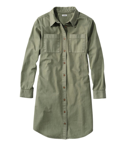 Women's L.L. Bean Heritage Washed Denim Shirt Dress, Garment-Dye - L.L.Bean Featured