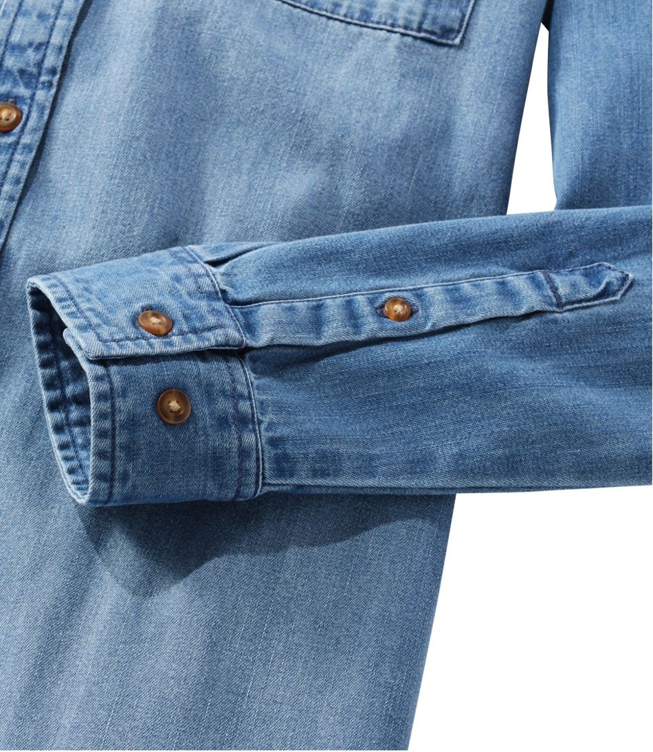 Women's L.L. Bean Heritage Washed Denim Shirt Dress - L.L.Bean Popular