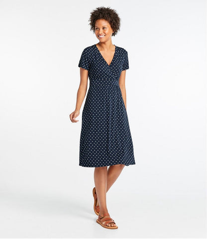 Women's Summer Knit Dress, Short-Sleeve Print - L.L.Bean Exclusive