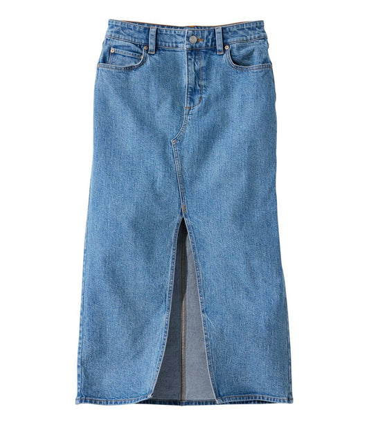 Women's Signature Heritage Denim Midi Skirt - L.L.Bean Value