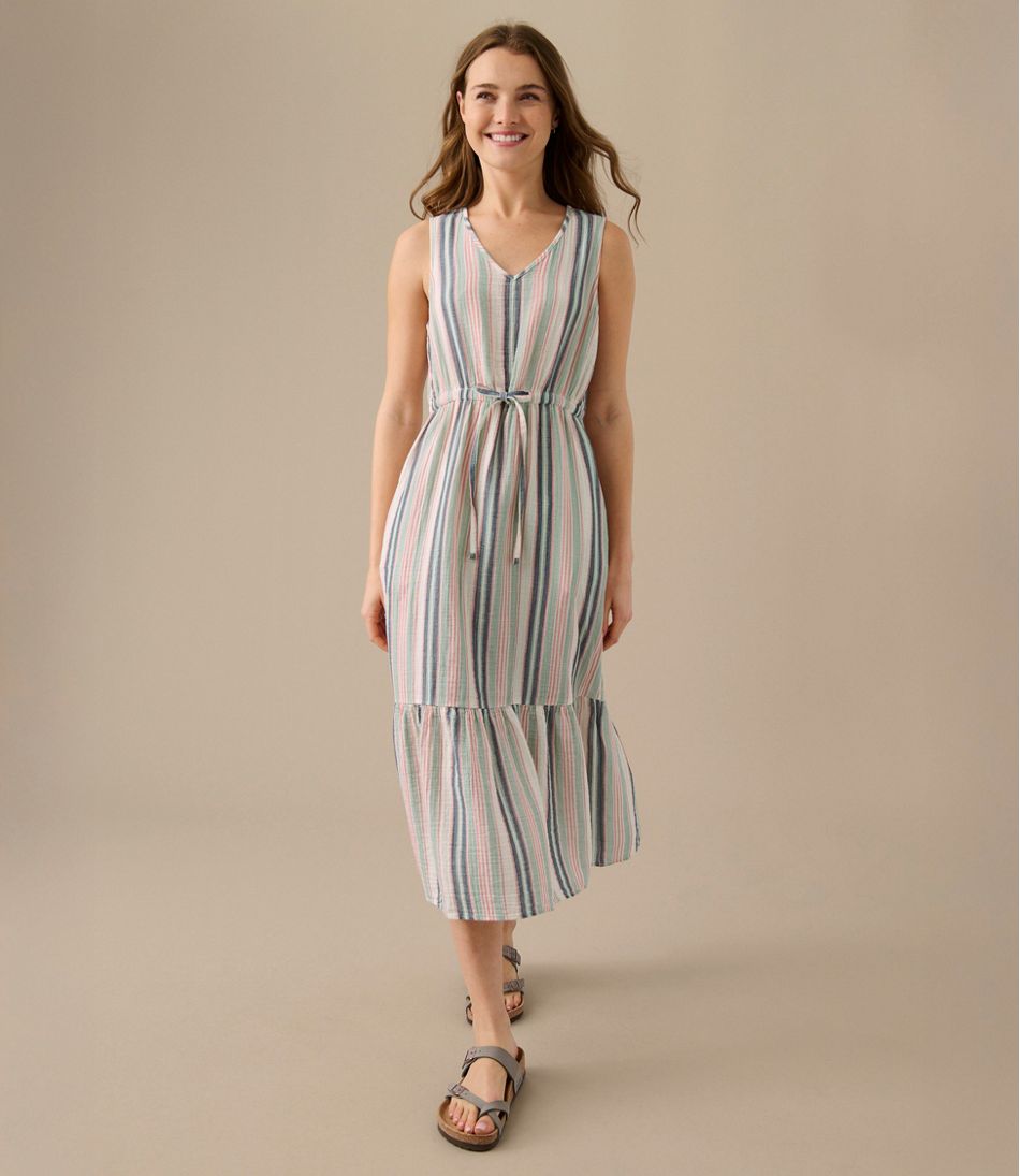 Women's Cloud Gauze Midi Dress, Stripe - L.L.Bean Featured