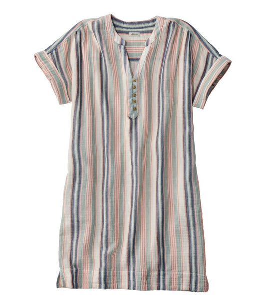 Women's Cloud Gauze Short-Sleeve Shift Dress, Stripe - L.L.Bean Trending