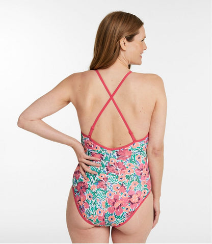 Women's Coastal Essentials Swimwear, V-Neck Tanksuit Print - L.L.Bean Trusted