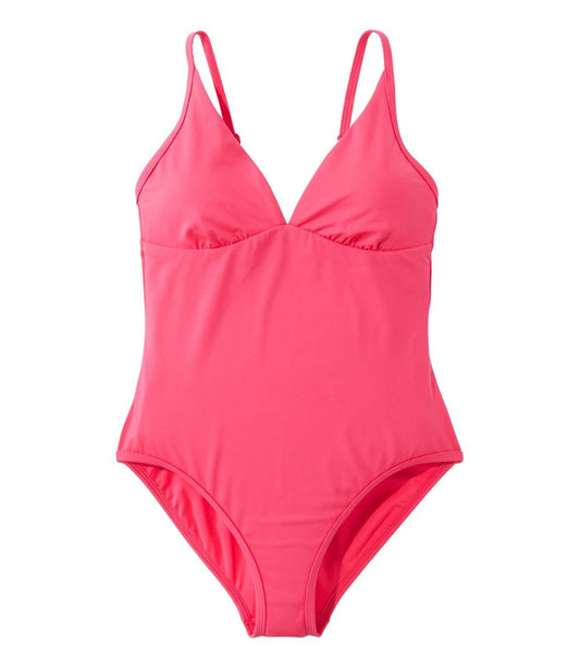 Women's Coastal Essentials Swimwear, V-Neck Tanksuit - L.L.Bean Classic