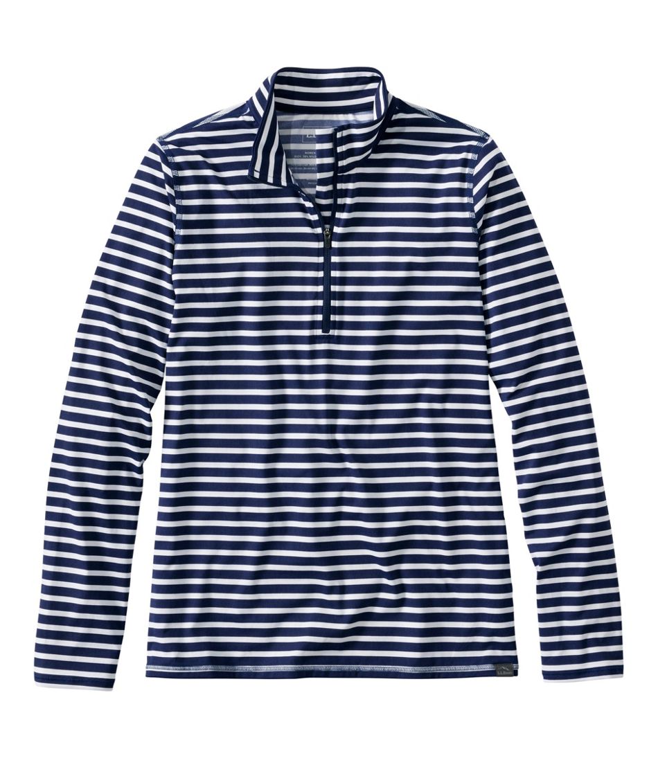 Women's SunSmart® UPF 50+ Sun Shirt, Quarter-Zip Stripe - L.L.Bean Value