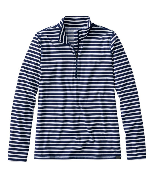 Women's SunSmart® UPF 50+ Sun Shirt, Quarter-Zip Stripe - L.L.Bean Value