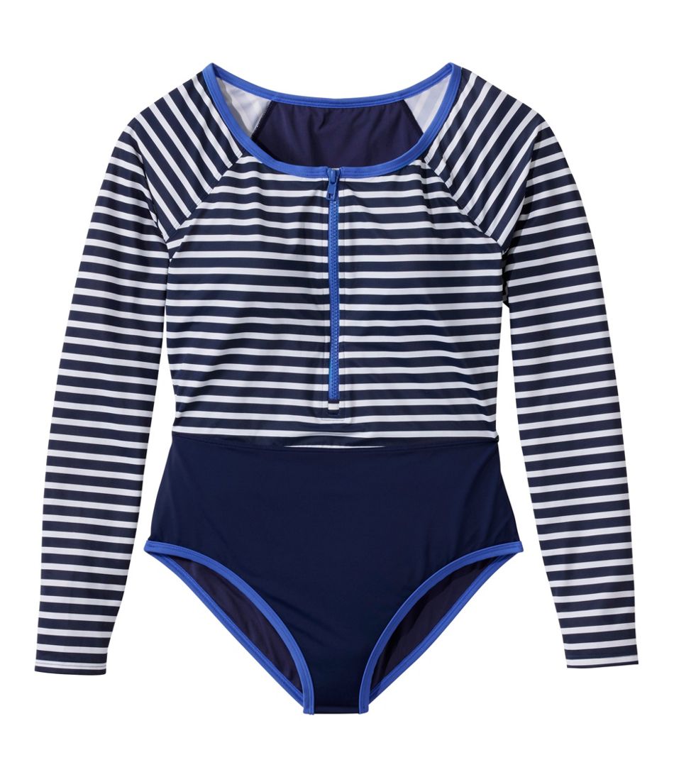 Women's Coastal Essentials Swimwear, Long-Sleeve Tanksuit Print - L.L.Bean Best Seller